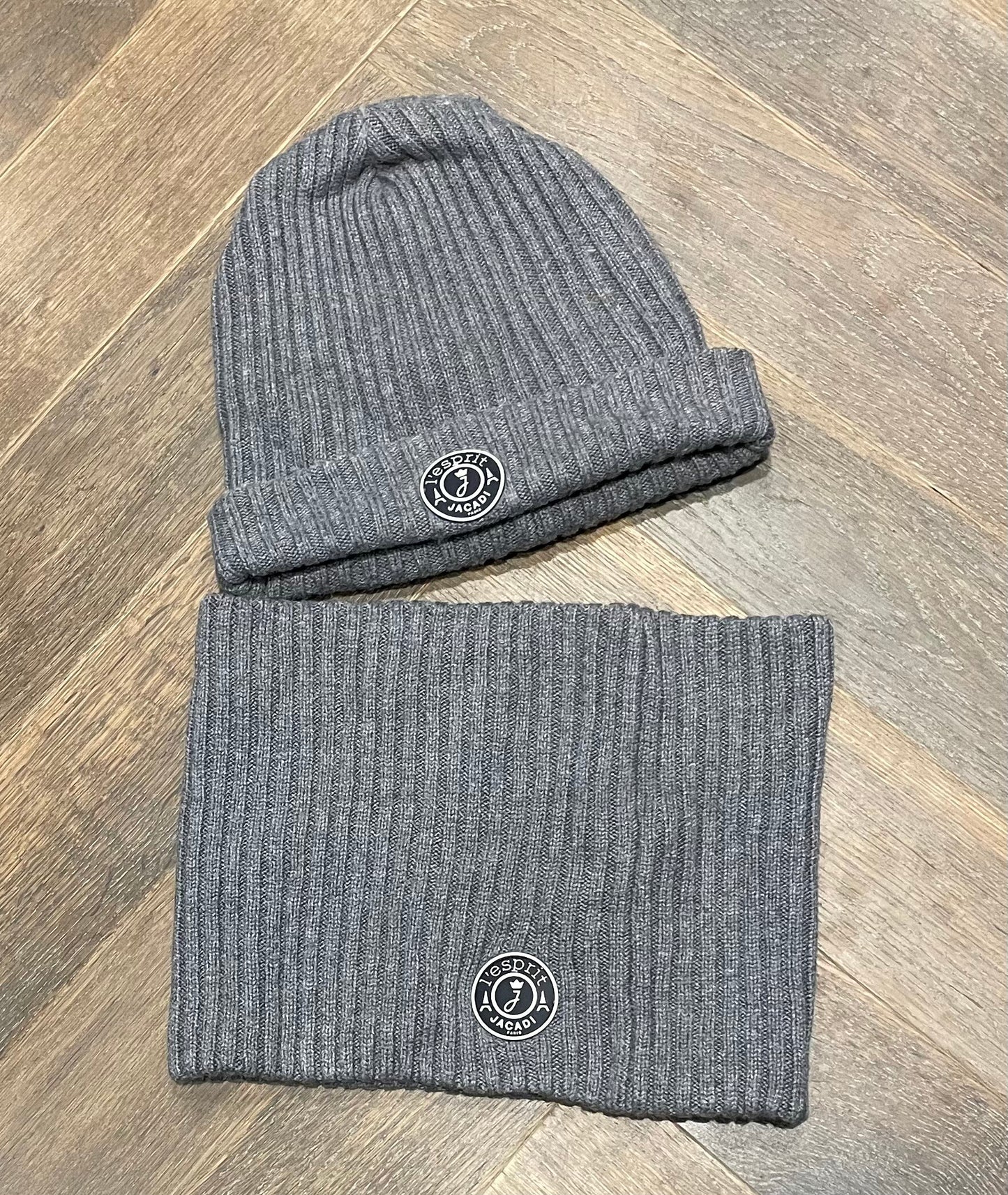 Grey  Jacadi Knit Hat Set, 3Y+