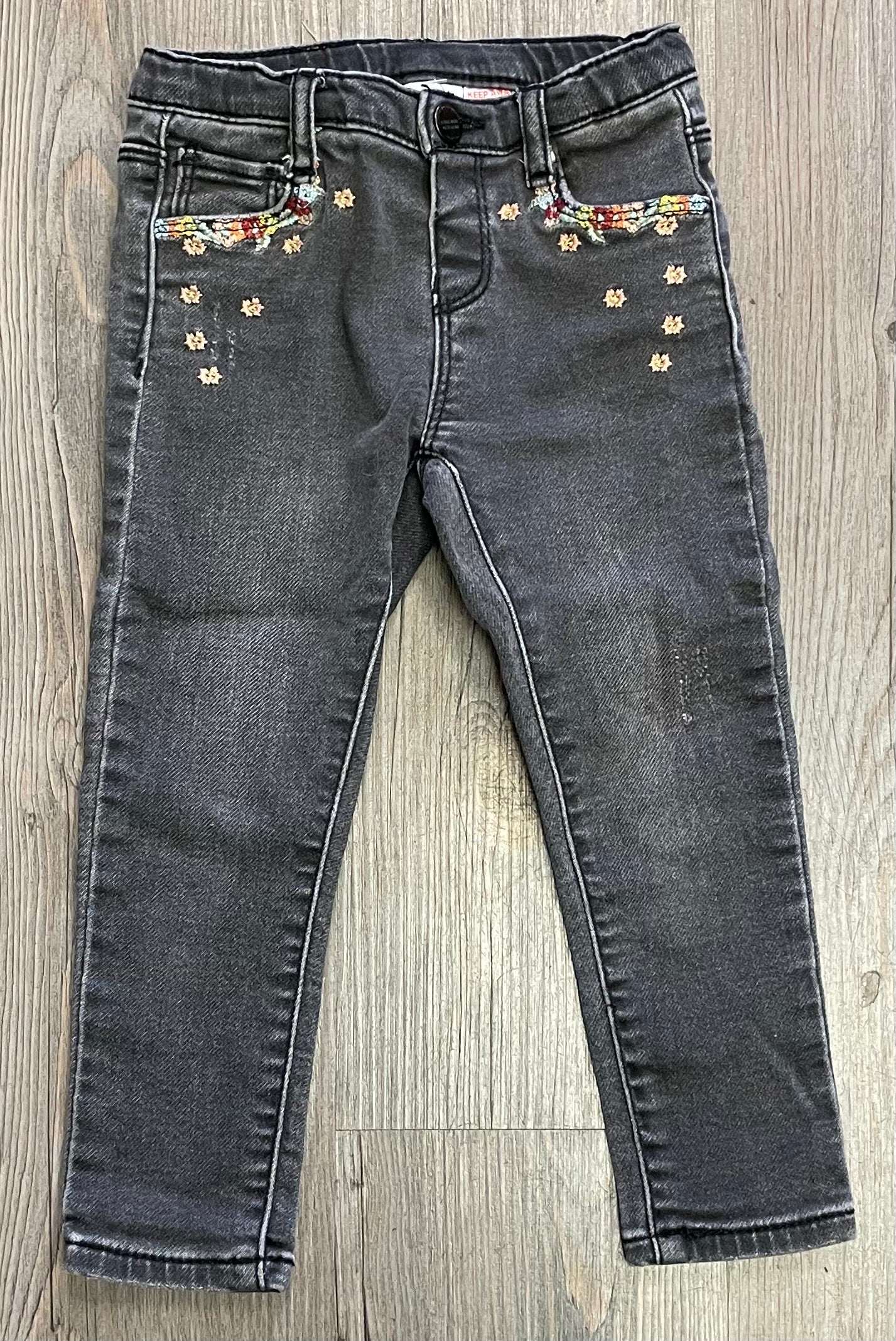 Grey  Zara Stretch Jeans, 2-3Y