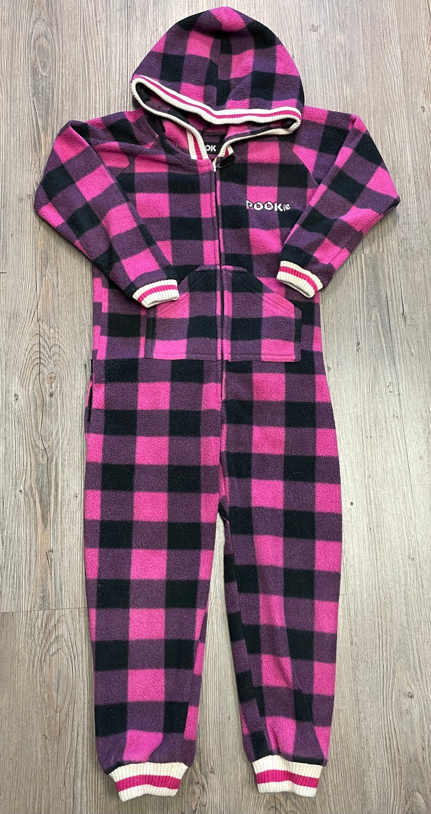 Pink  Pook Hooded Onesie, 5Y