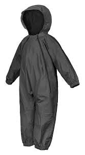 Black  Splashy Rain Suit, 6Y