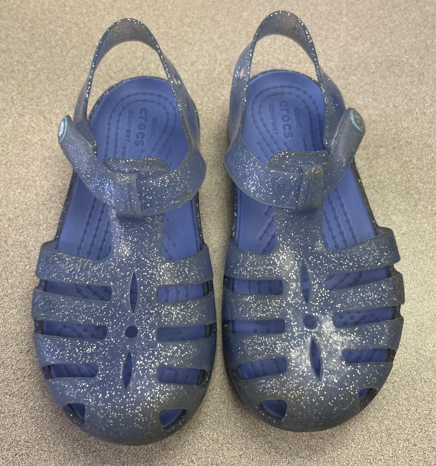 Lavander  Crocs Glitter Sandals, 11Y