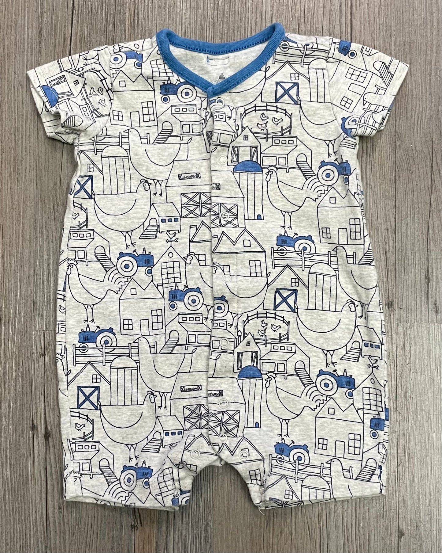 Grey/blu  Baby Gap Onesie, 3-6M
