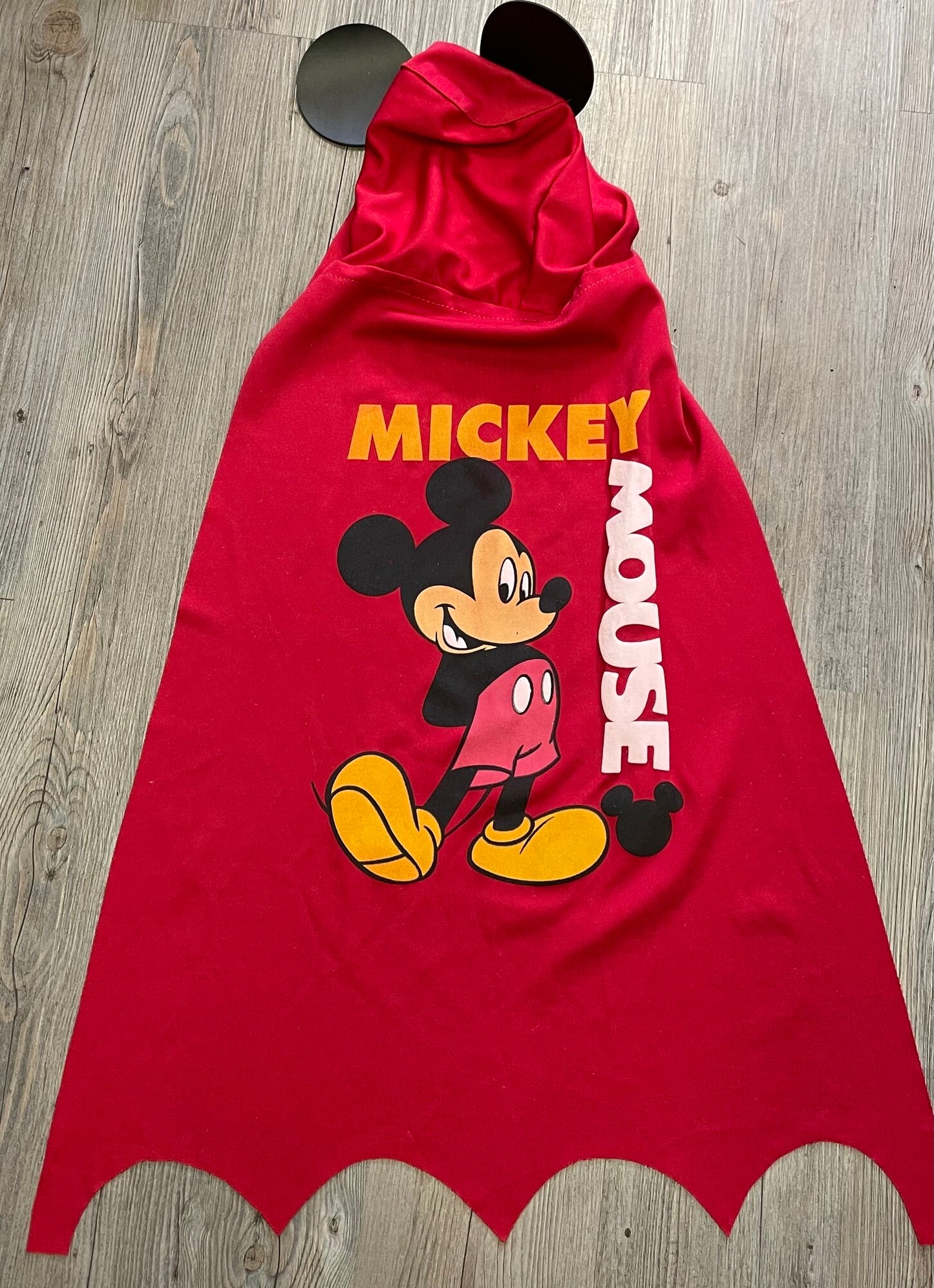 Red  Mickey Cape, 4-6Y