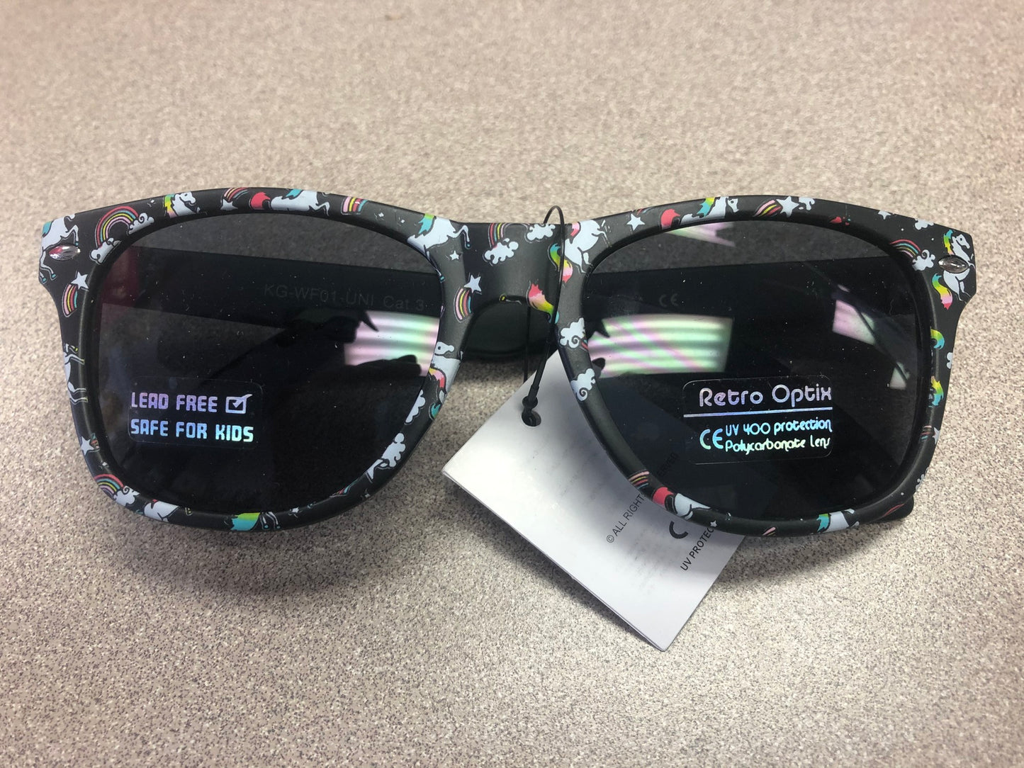 Black  Unicorn Sunglasses, 3-7 Years