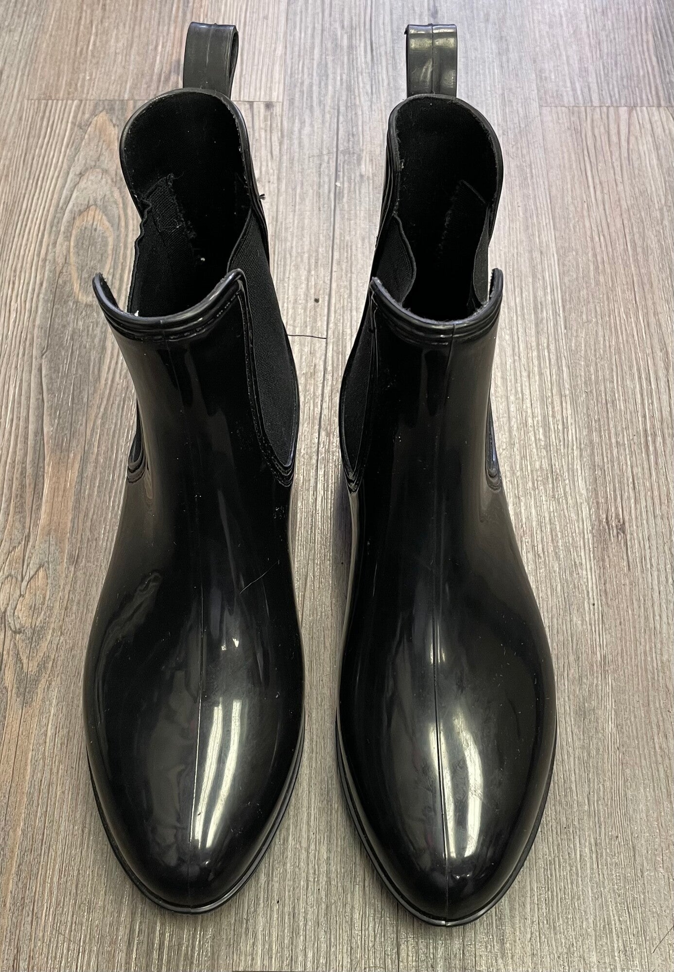 Black  Rain Boots Hightop, 7Y