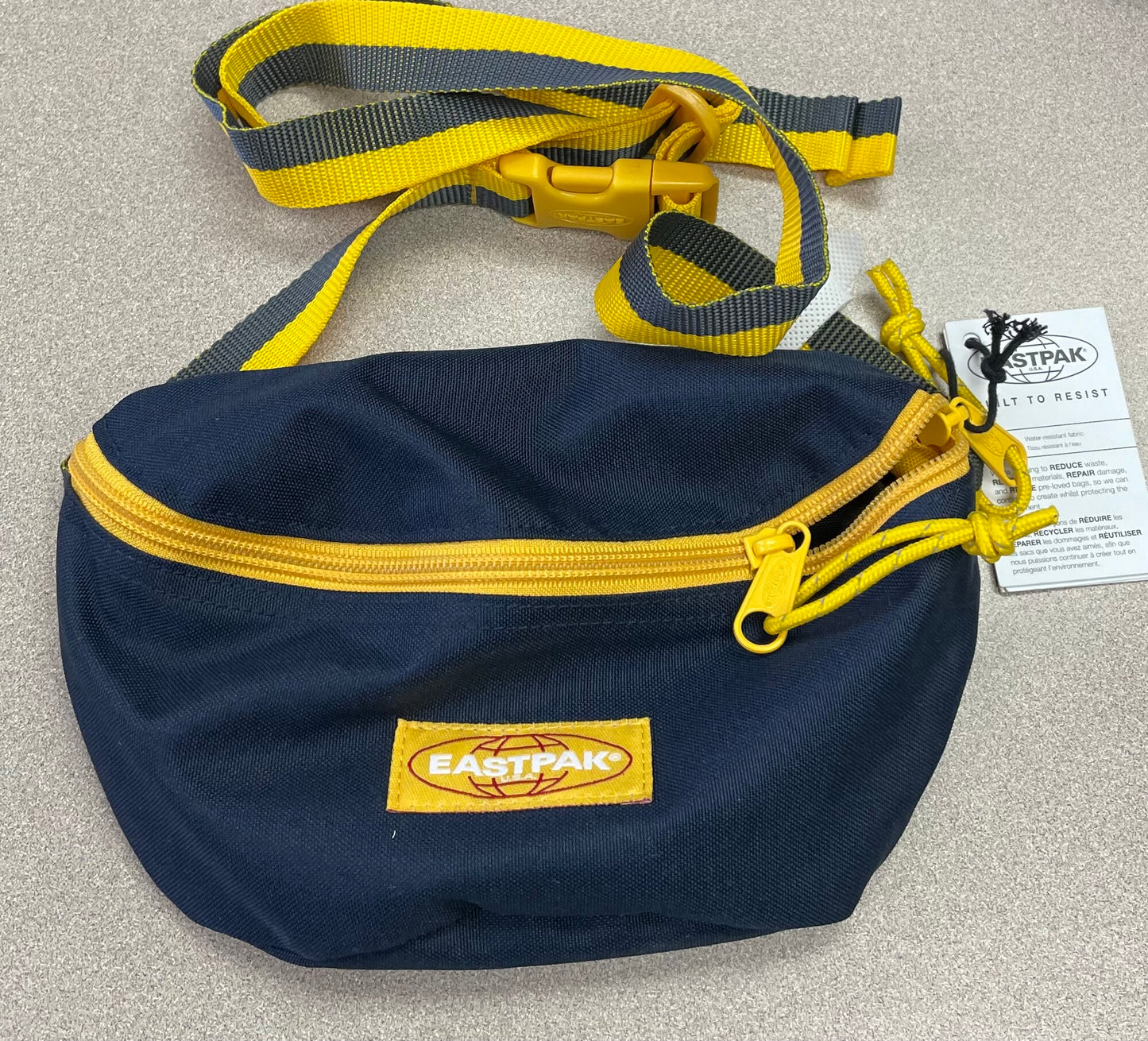 Navy/Yel  Eastpak Fanny & Wallet, NEW