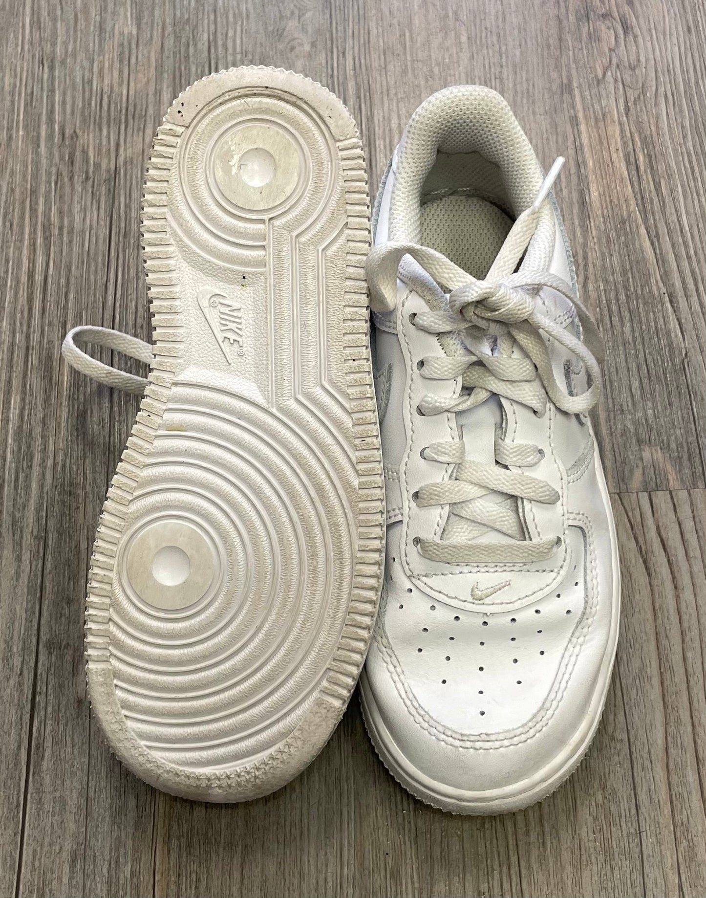 White  Nike Lace Up Shoes, 13Y