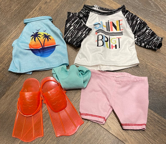 Multi  Doll Summer Clothing Set, 18 Inch