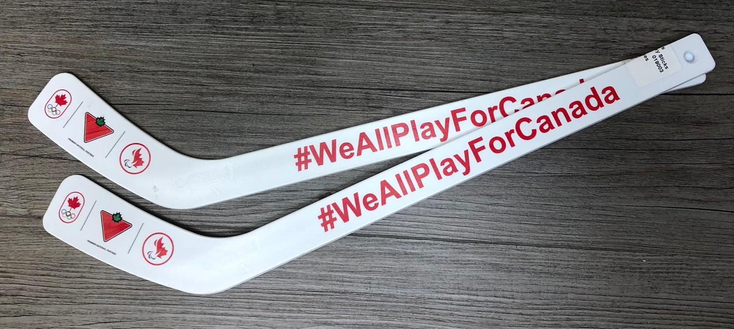 White  2 - Mini Hockey Sticks, 17 Inches