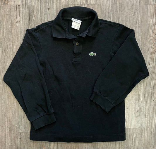 Black  Lacoste Polo LS, 8Y
