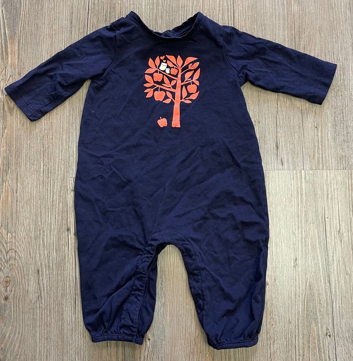 Navy  Baby Gap LS Onesie, 3-6M