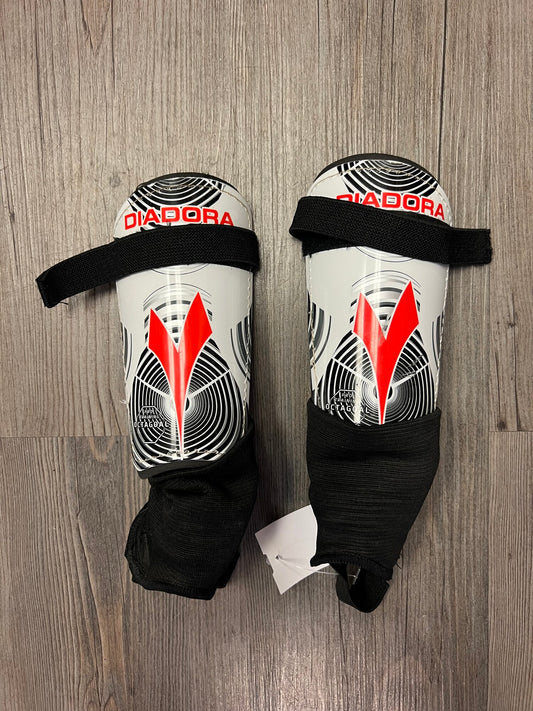 White  Diadora Soccer Shin Guard, Youth