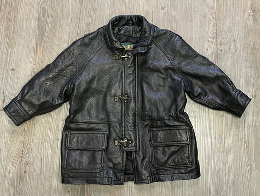 Black  Danier Leather Jacket, 6Y+