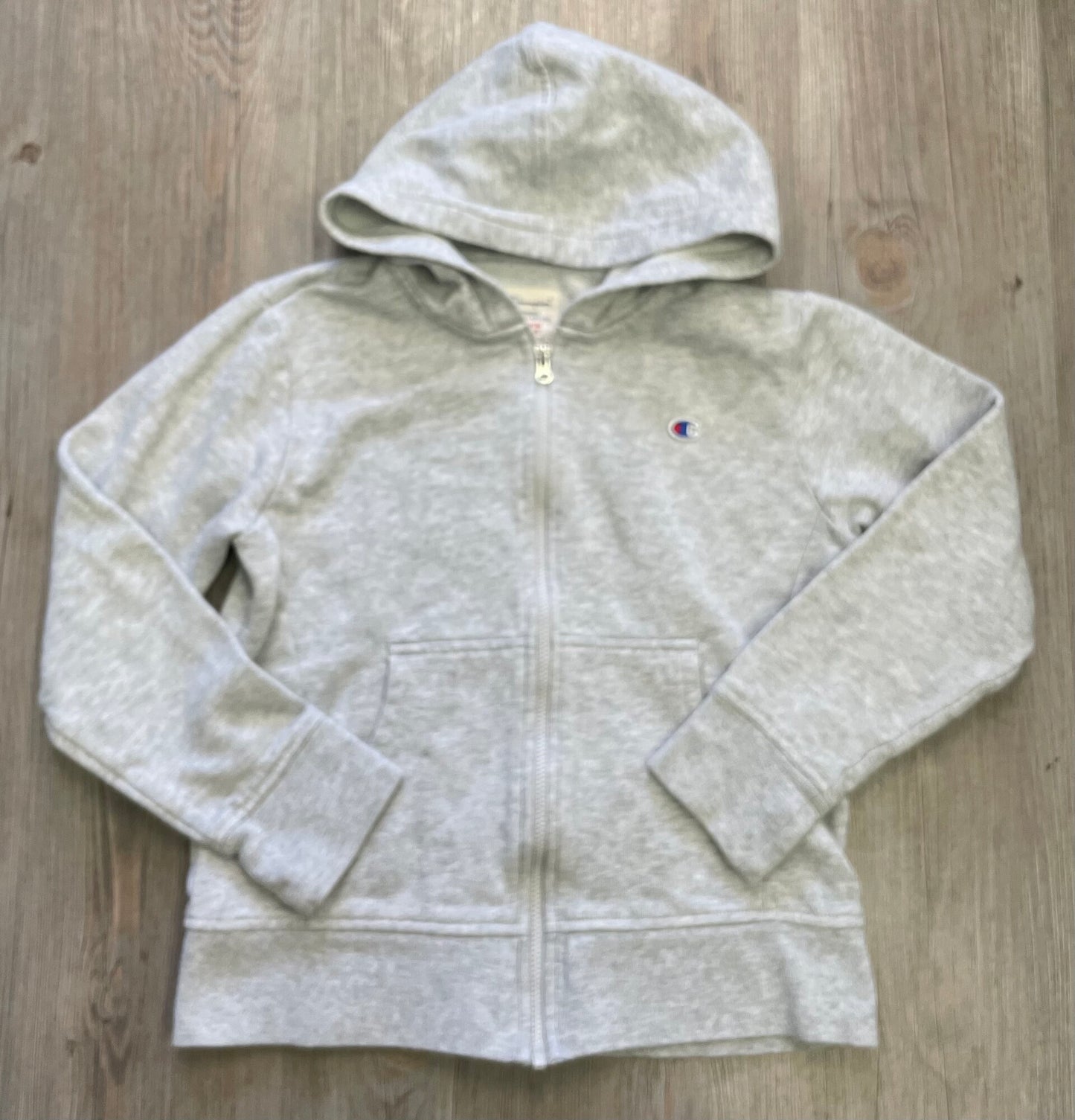 Grey  Champion Zip Hoodie, 7-8Y
