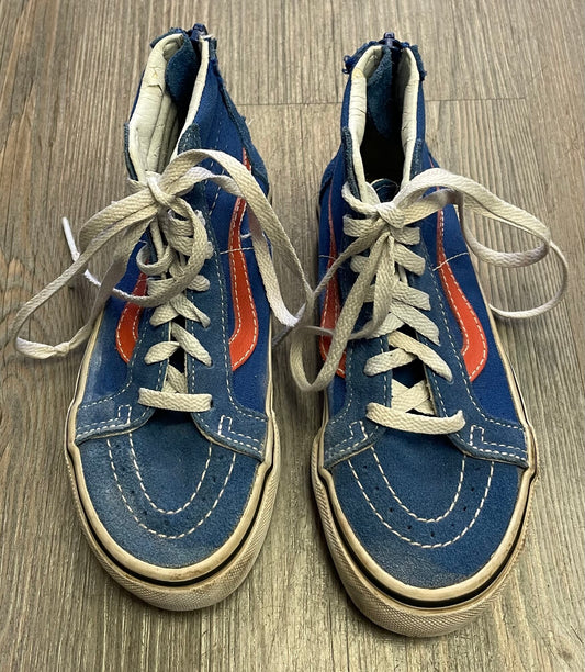 Blue  Vans Suede Hightop Shoes, 11Y
