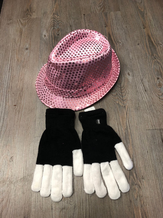 Pink  Light Up Gloves And Hat, 3pc