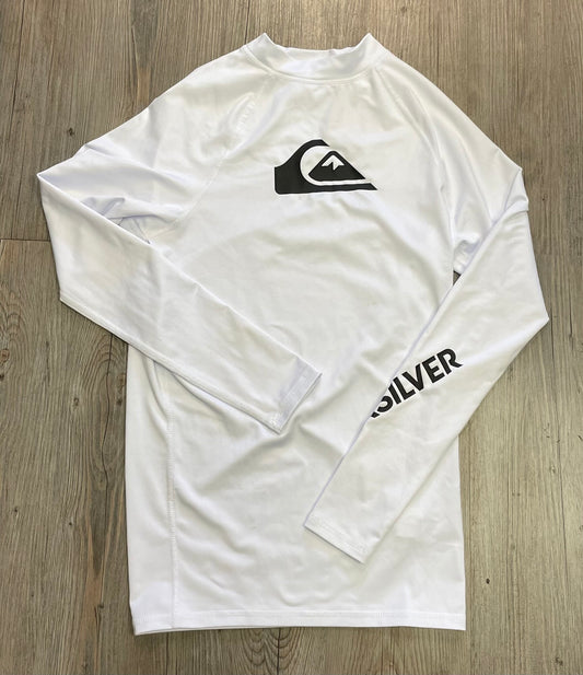 White  Quiksilver Rashguard, 14Y+