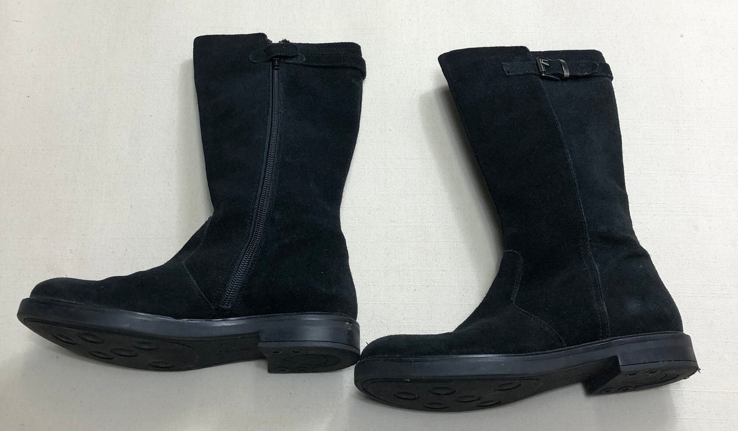 Black  Lands End Suede Boots, 4Y