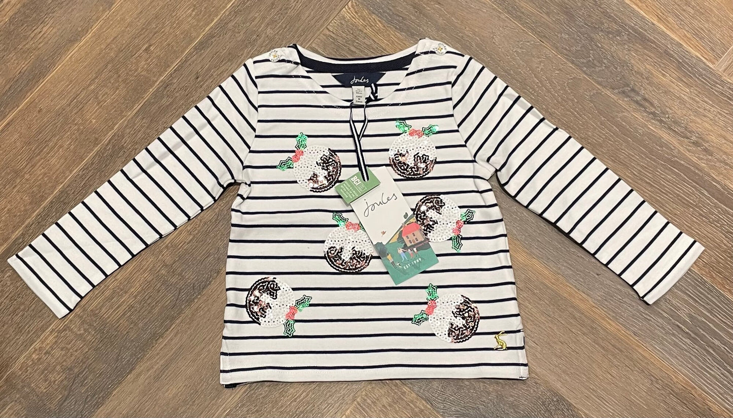 White  Joules LS Jingle Bells, 12M