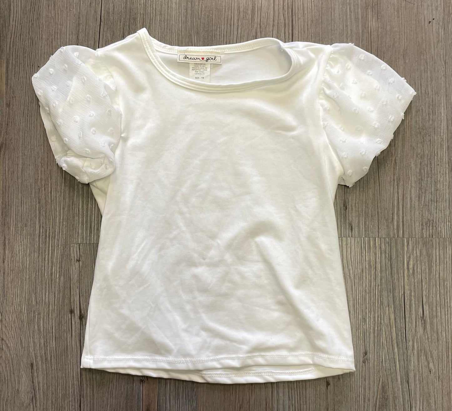 White  Dream Girl Tee, 7-8Y