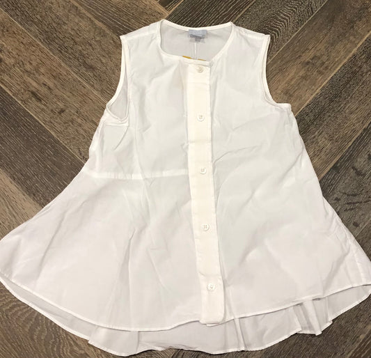White  COS Sleeveles Tunic Shirt, 4-6Y