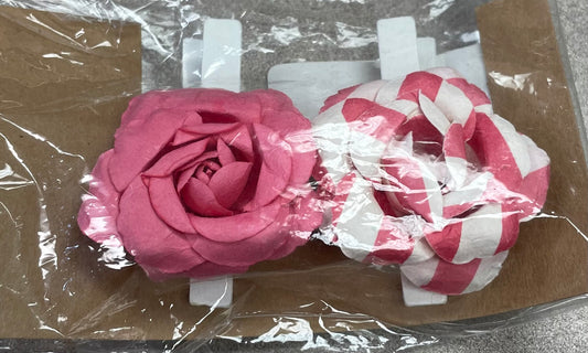 Pink  Flower Clothes Pins, None