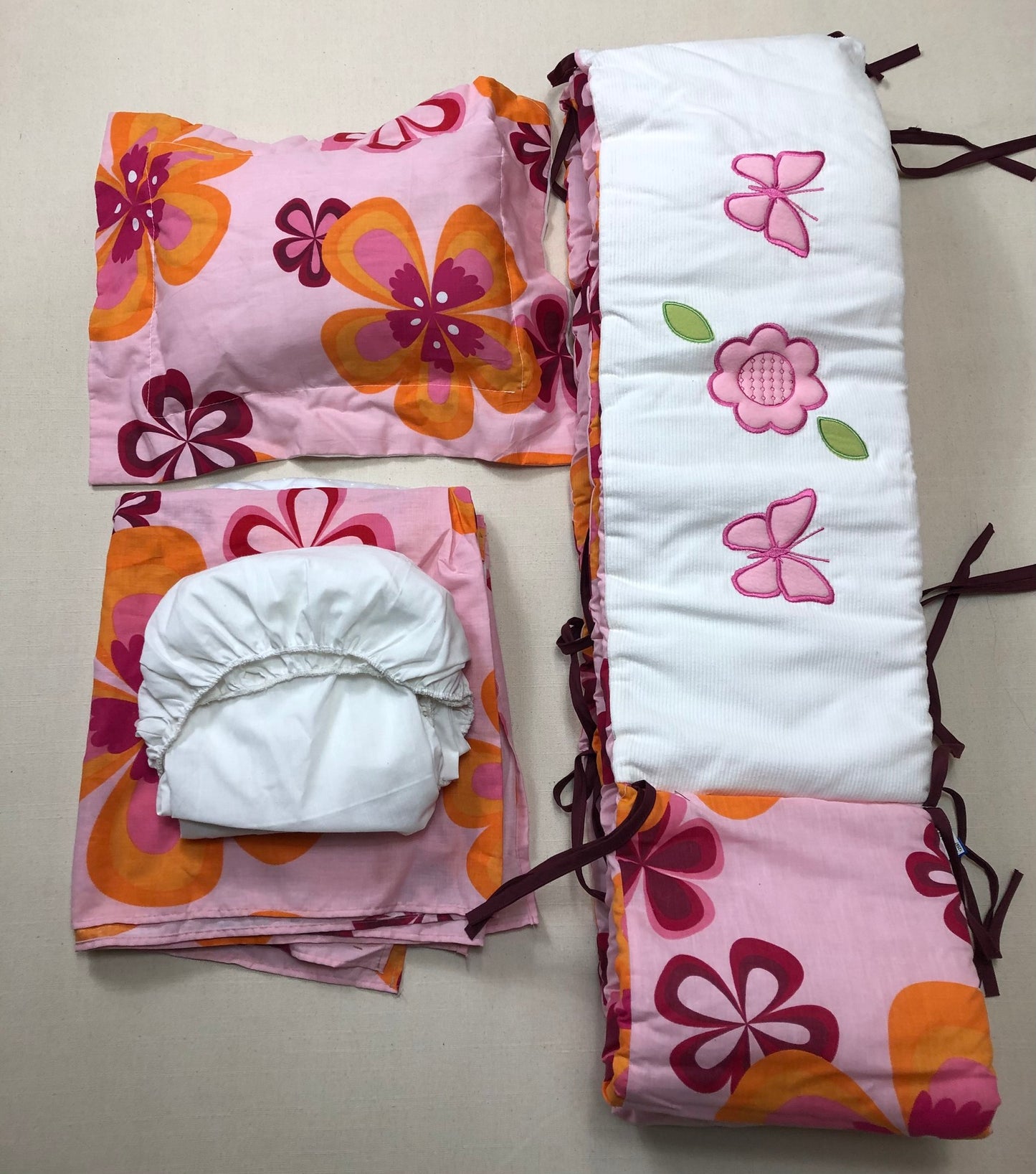 Pink  Crib Duvet Set, Crib