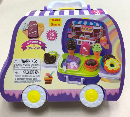 Purple  Ice Cream Mini Cart, 25 Pcs