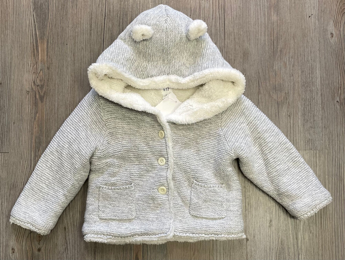 Grey  Gap Cozy Bear Cardigan, 18-24M