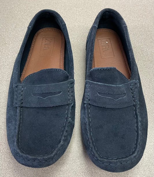 Navy  Zara Suede Loafers, 1Y