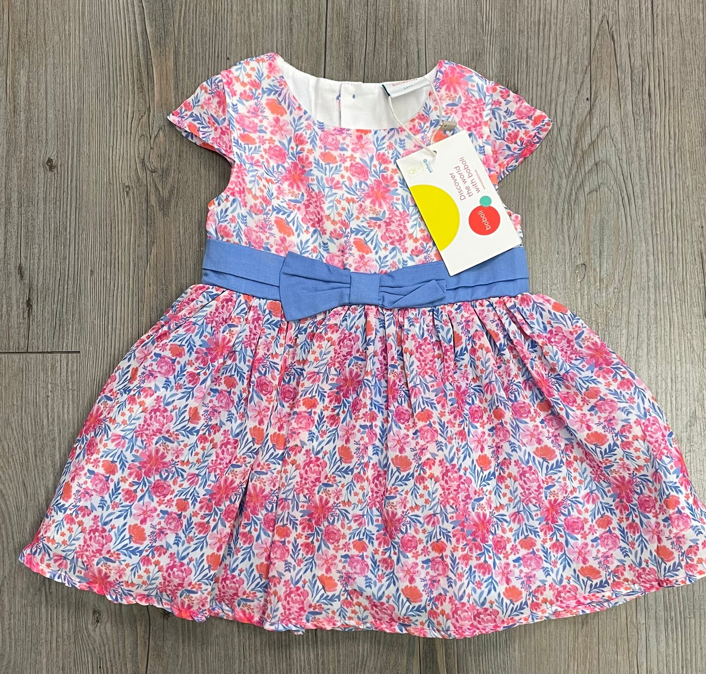 Floral  Boboli Lined Dress, 12M