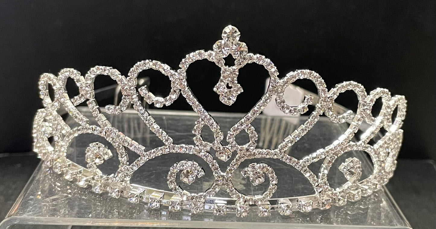 Silver  Tiara - Jeweled Crown #6, Headband