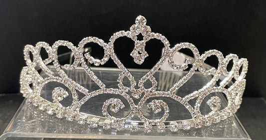 Silver  Tiara - Jeweled Crown #6, Headband