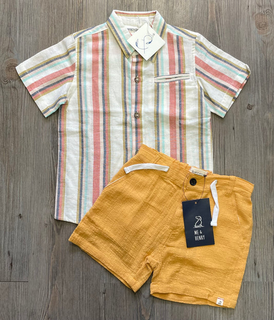 Mustard  Me & Henry 2pcs Shorts/Sh, 4-5Y