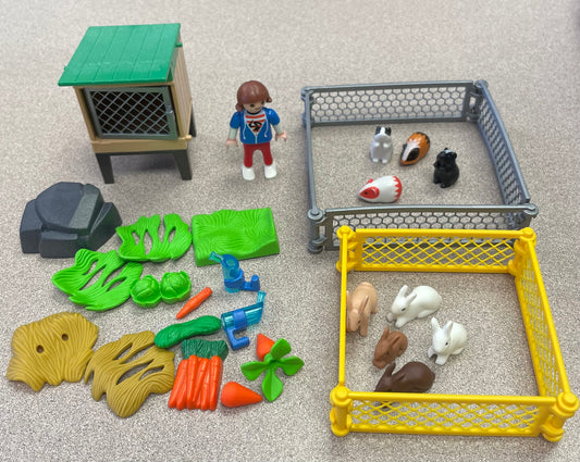 Green  Playmobil Rabbit Pen, Pre-owned