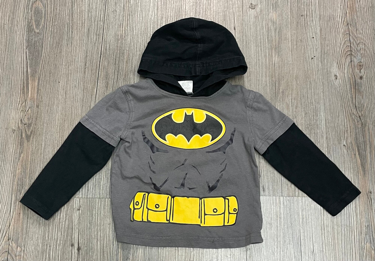 Grey  Batman Pullover Hoodie, 18M