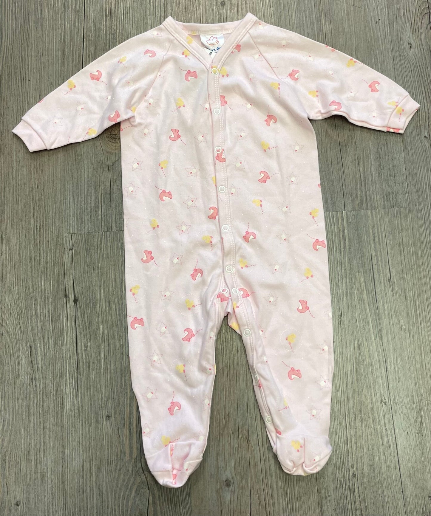 Pink  Babys  Own Pj Onesie, 12M