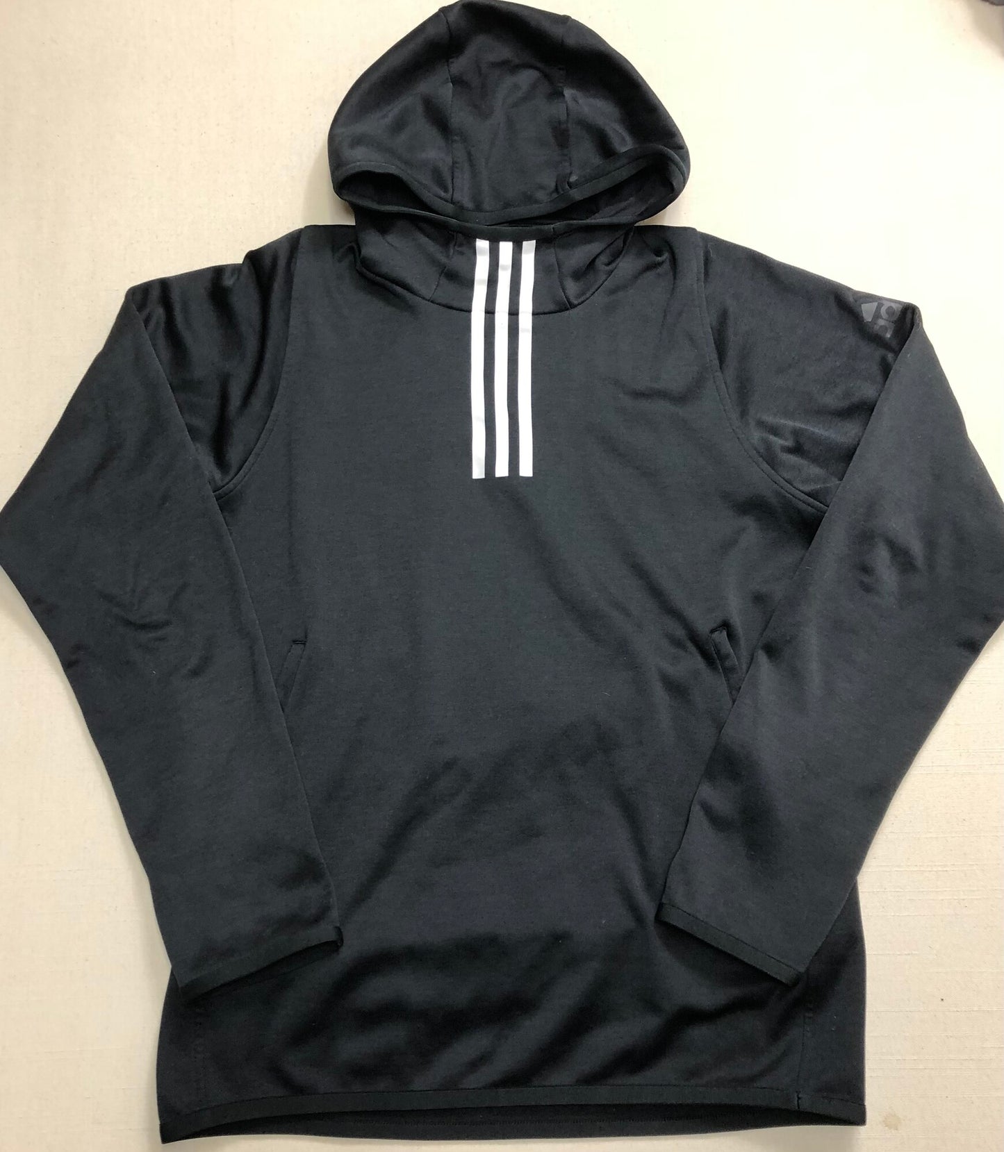 Black  Adidas Three Stripes Hood, 16Y