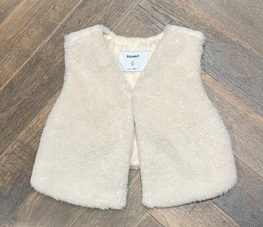 Beige  Old Navy Faux Fur  Vest, 4Y