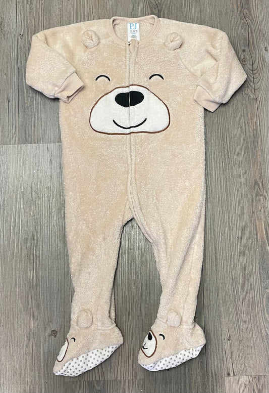 Beige  PJ Place Fleece Onesie, 12-18M