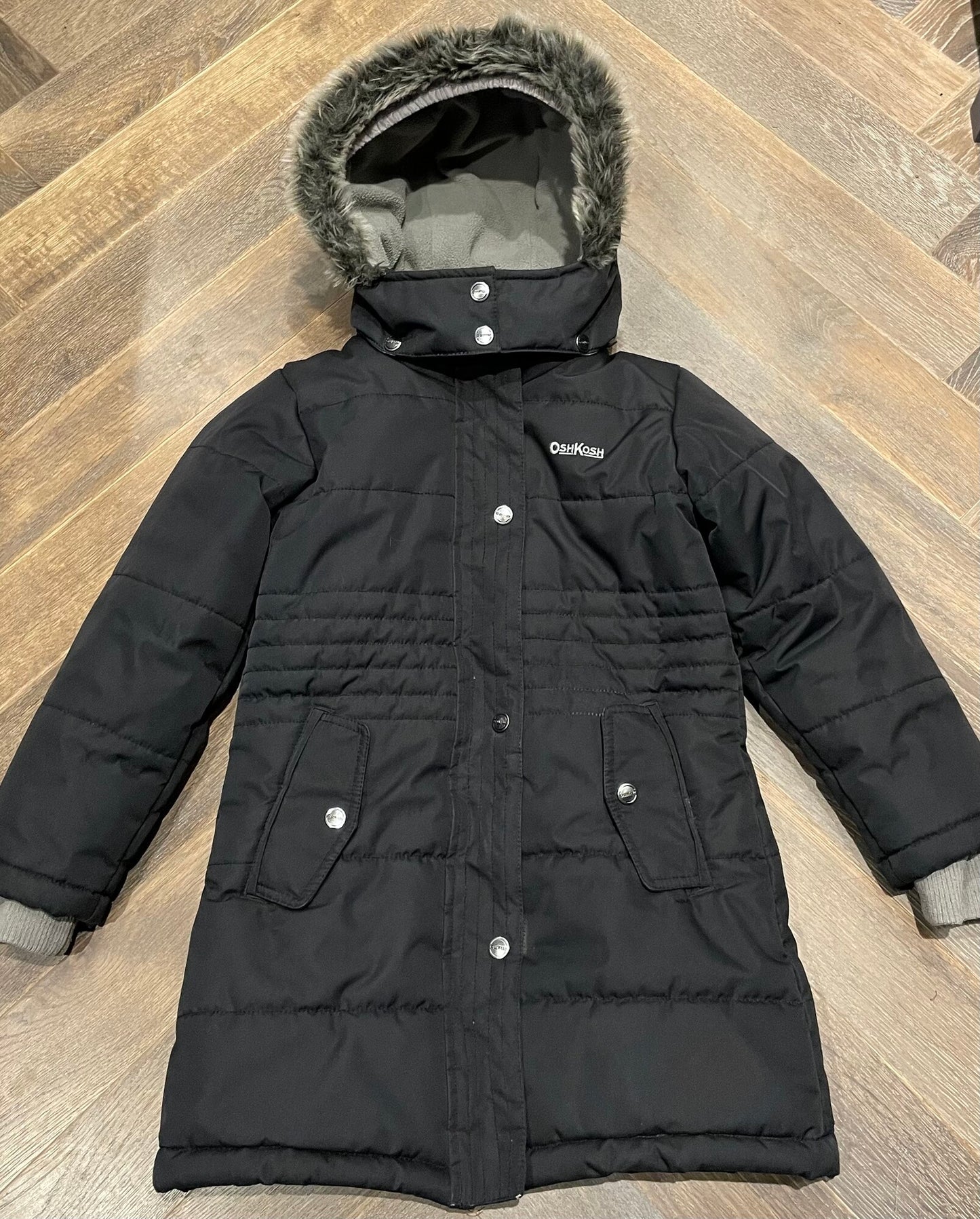 Black  Oshkosh Winter Parka, 6Y