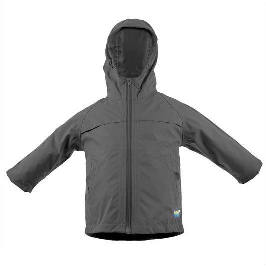 Grey  Splashy Rain Jacket, 4Y