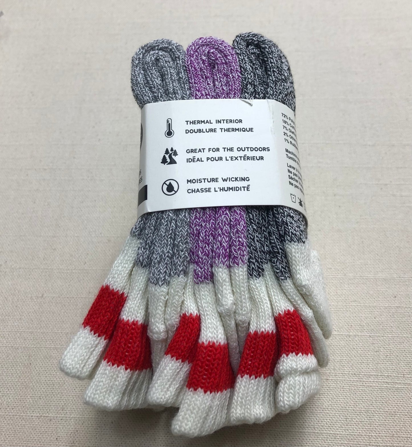 Multi  3Pack Thermal Socks, 10-13Shoe