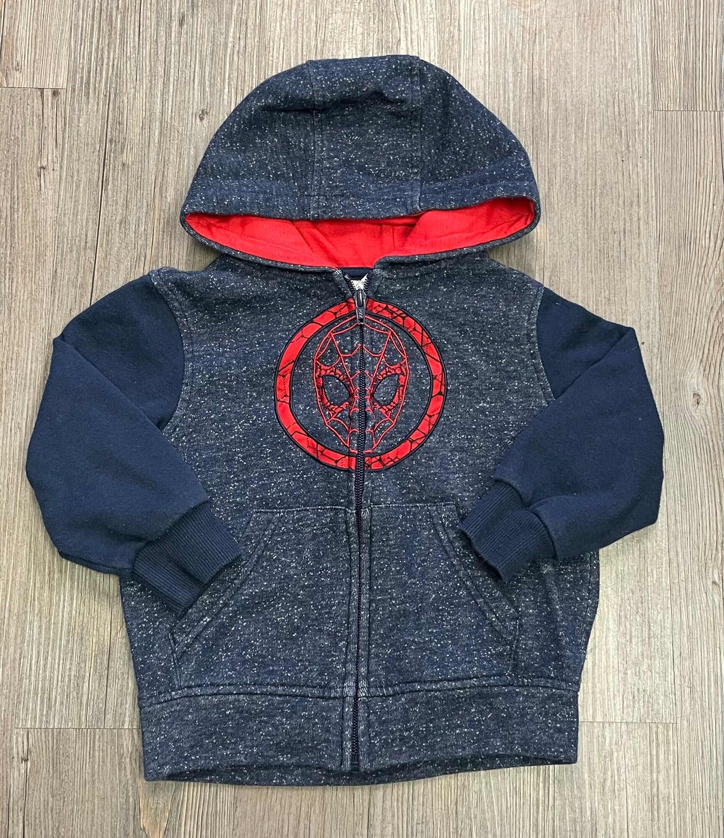 Navy  Spiderman Zip Hoodie, 3Y