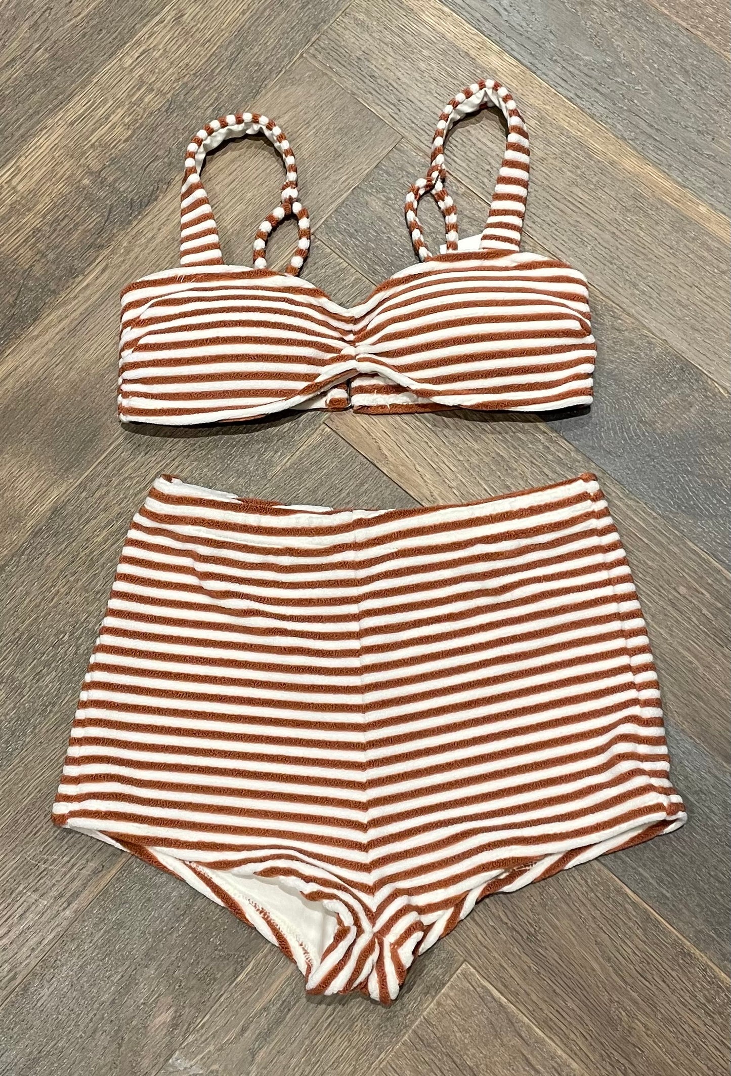 Striped  Rylee + Cru Alaya Bikini, 12Y