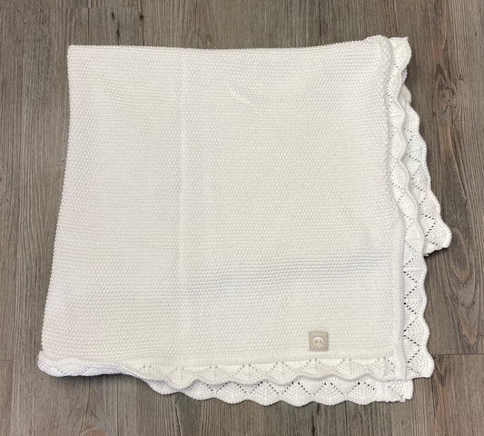 White  Stokke Knit Blanket, Pre-owned