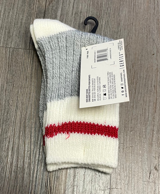 Grey/Red  GN Boot Socks, 11-2 Shoe