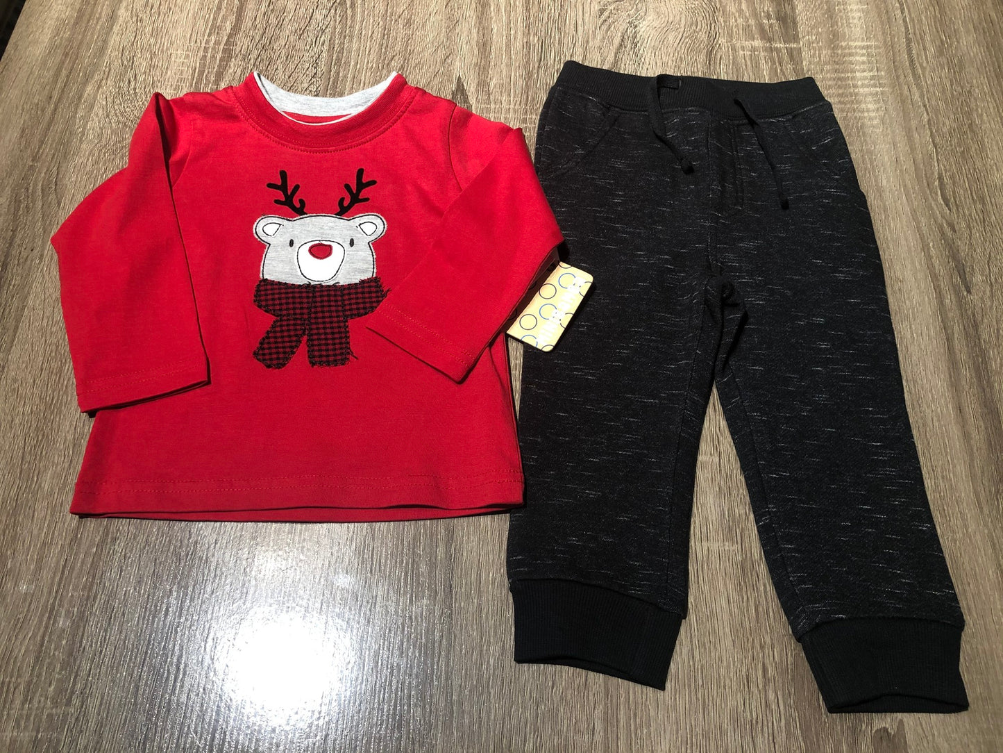 Red/Blk  2 Pcs 6621 Reigh/Bear, 12M