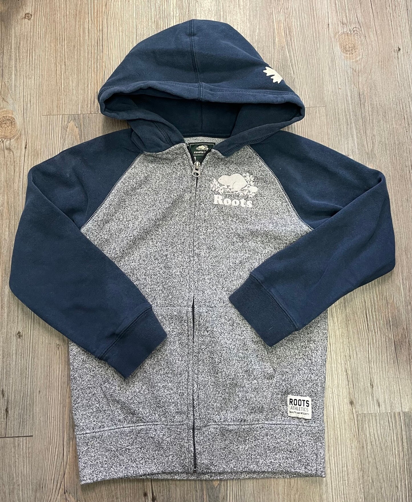 Grey/blu  Roots Zip Hoodie, 7-8Y