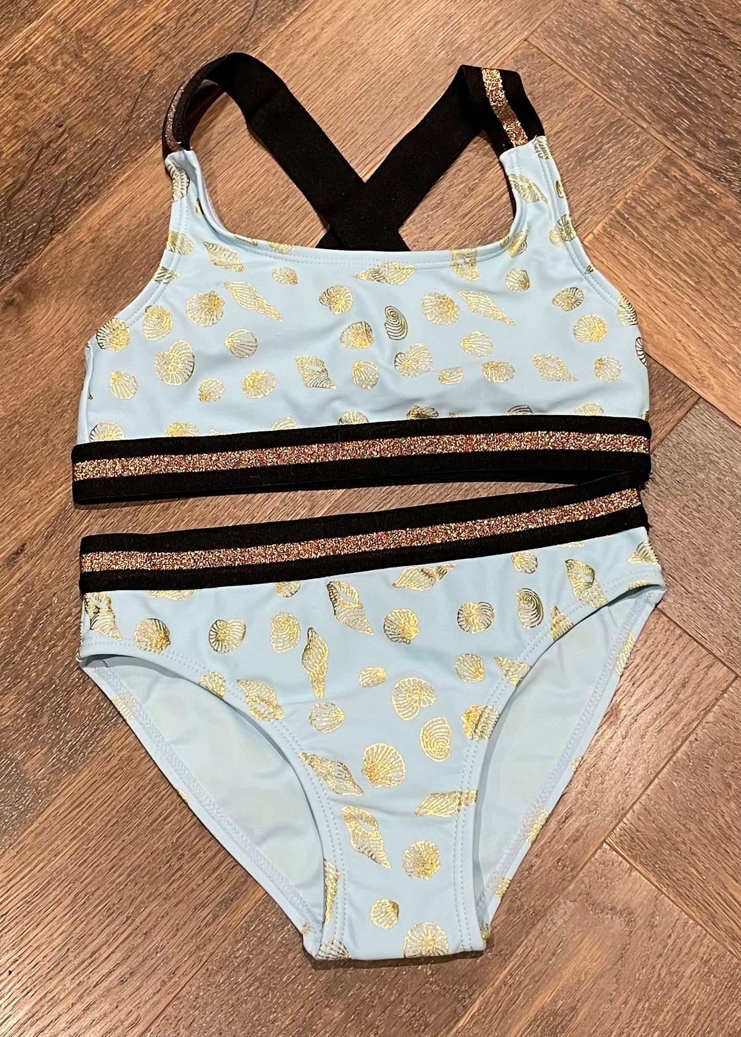 Blue  Color Kids Bathing Suit, 6Y